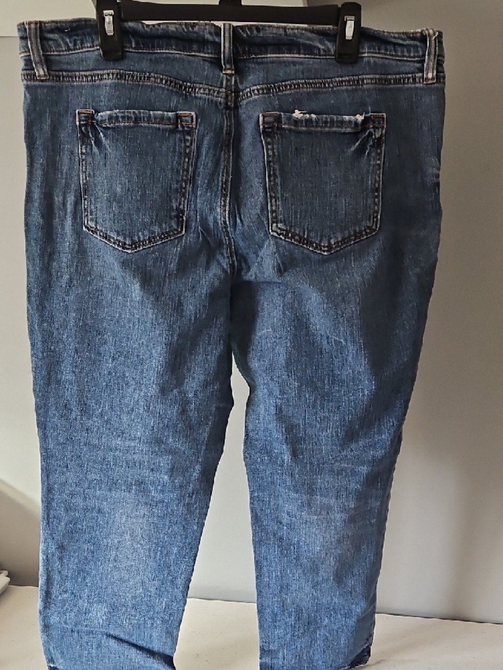 LOFT Medium Blue Straight-Leg Button Up Denim Jeans - Picture 2 of 5
